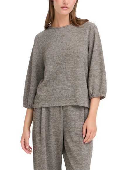 ICHI Danice Round Neck Jersey T-Shirt, Silver Mink