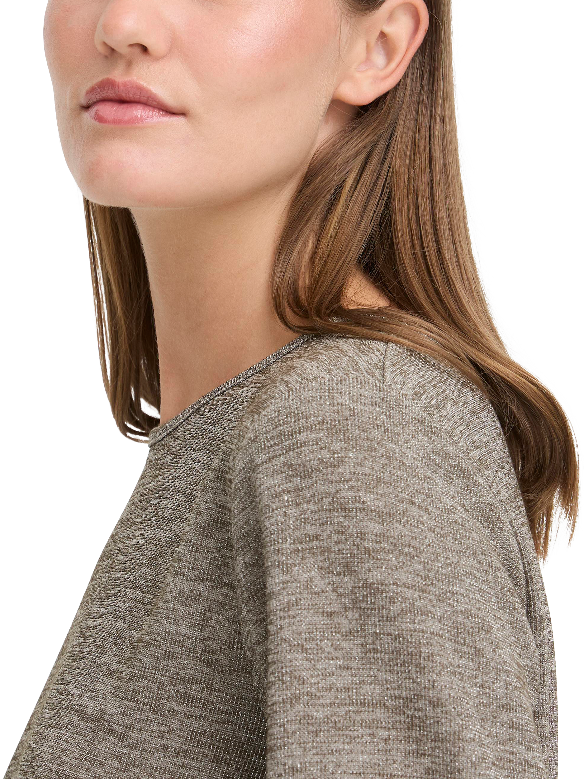 Product image 4 of 4, which shows ICHI Danice Round Neck Jersey T-Shirt , Silver Mink, XS