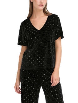 ICHI Darla Embellished T-Shirt, Black, Black