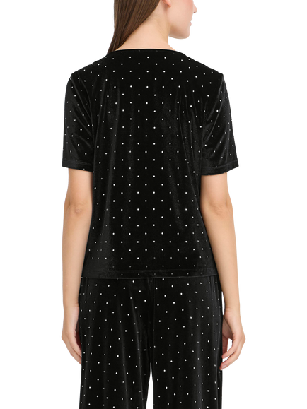 ICHI Darla Embellished T-Shirt, Black - view 2, Black
