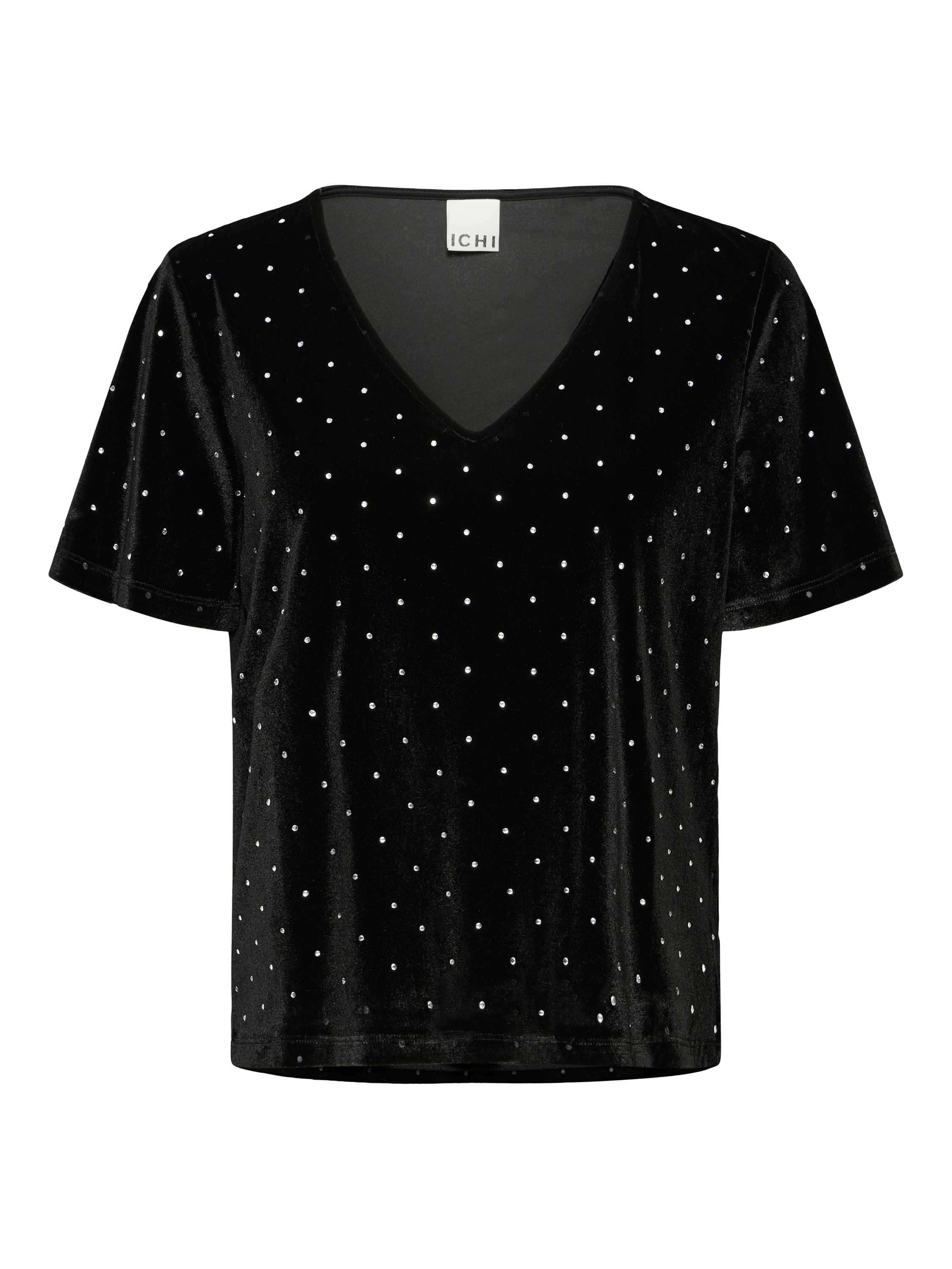Product image 5 of 7, which shows ICHI Darla Embellished T-Shirt, Black, XS