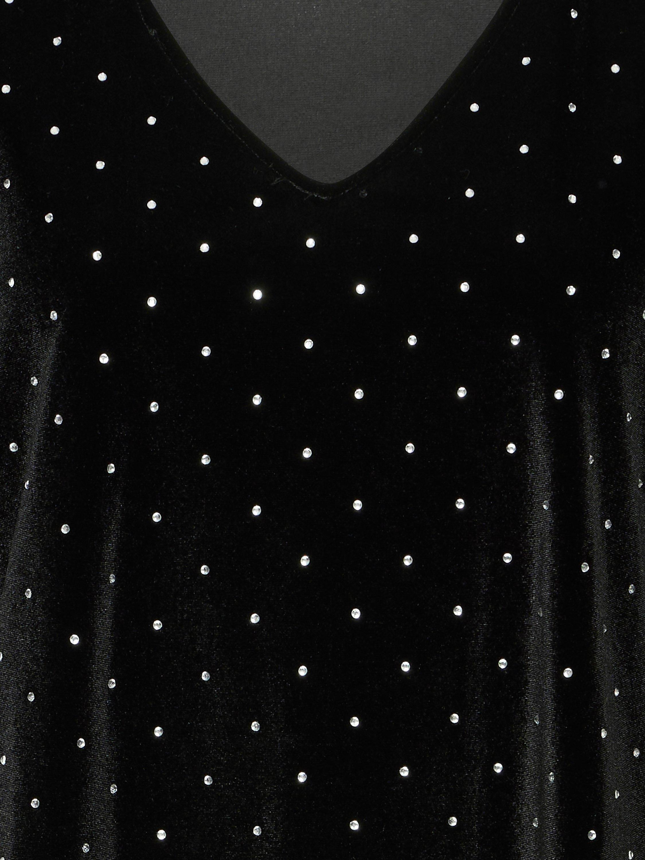 Product image 7 of 7, which shows ICHI Darla Embellished T-Shirt, Black, XS