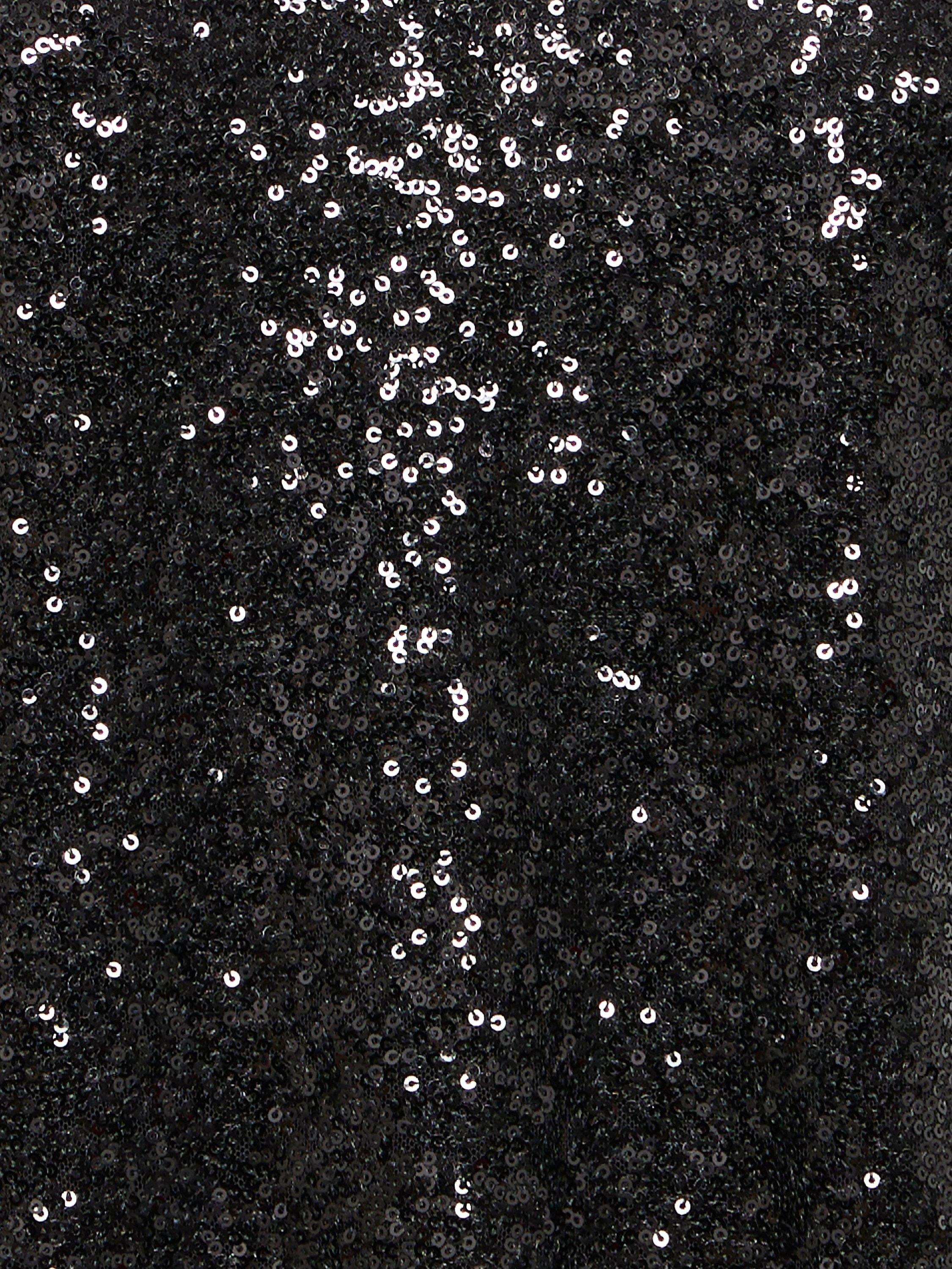 Product image 7 of 7, which shows ICHI Fauca Sequin V-Neck Top , Black, XS