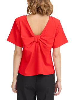 ICHI Matine Round Neck V Back T-Shirt - view 2, Racing Red