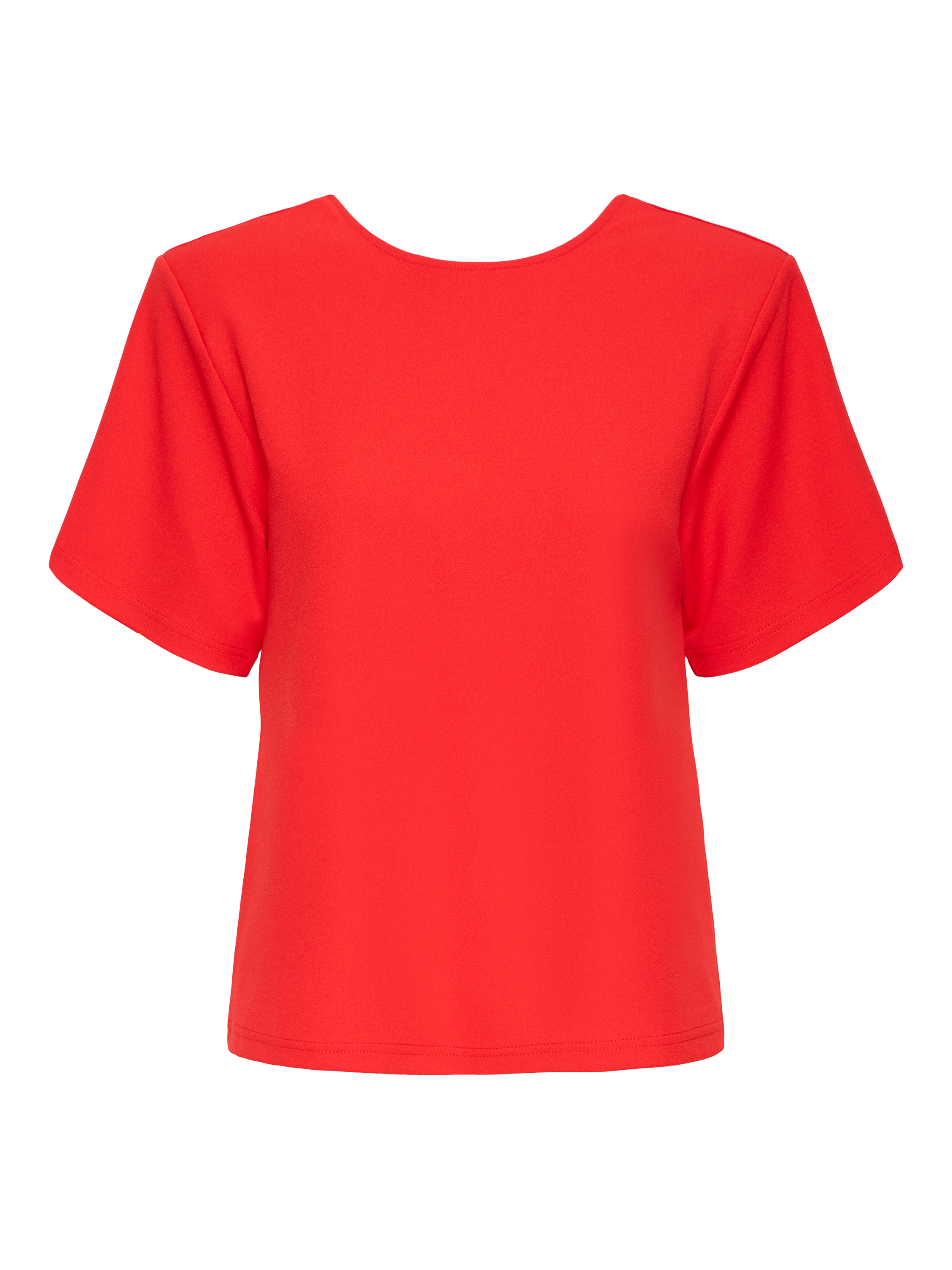 Product image 5 of 6, which shows ICHI Matine Round Neck V Back T-Shirt , Racing Red, XS