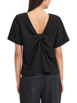 ICHI Matine Round Neck V Back T-Shirt - view 2, Black