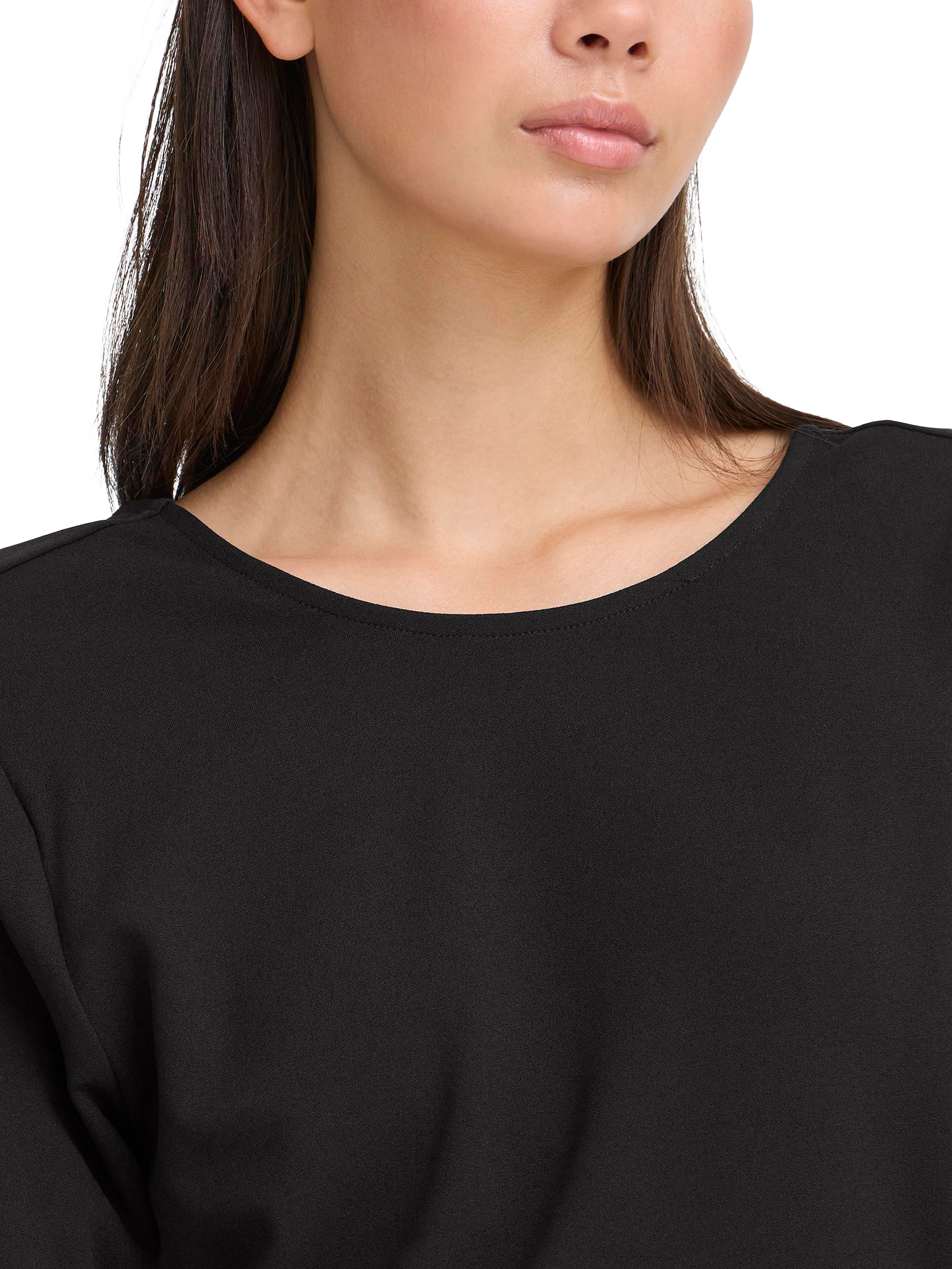 Product image 4 of 6, which shows ICHI Matine Round Neck V Back T-Shirt , Black, XS