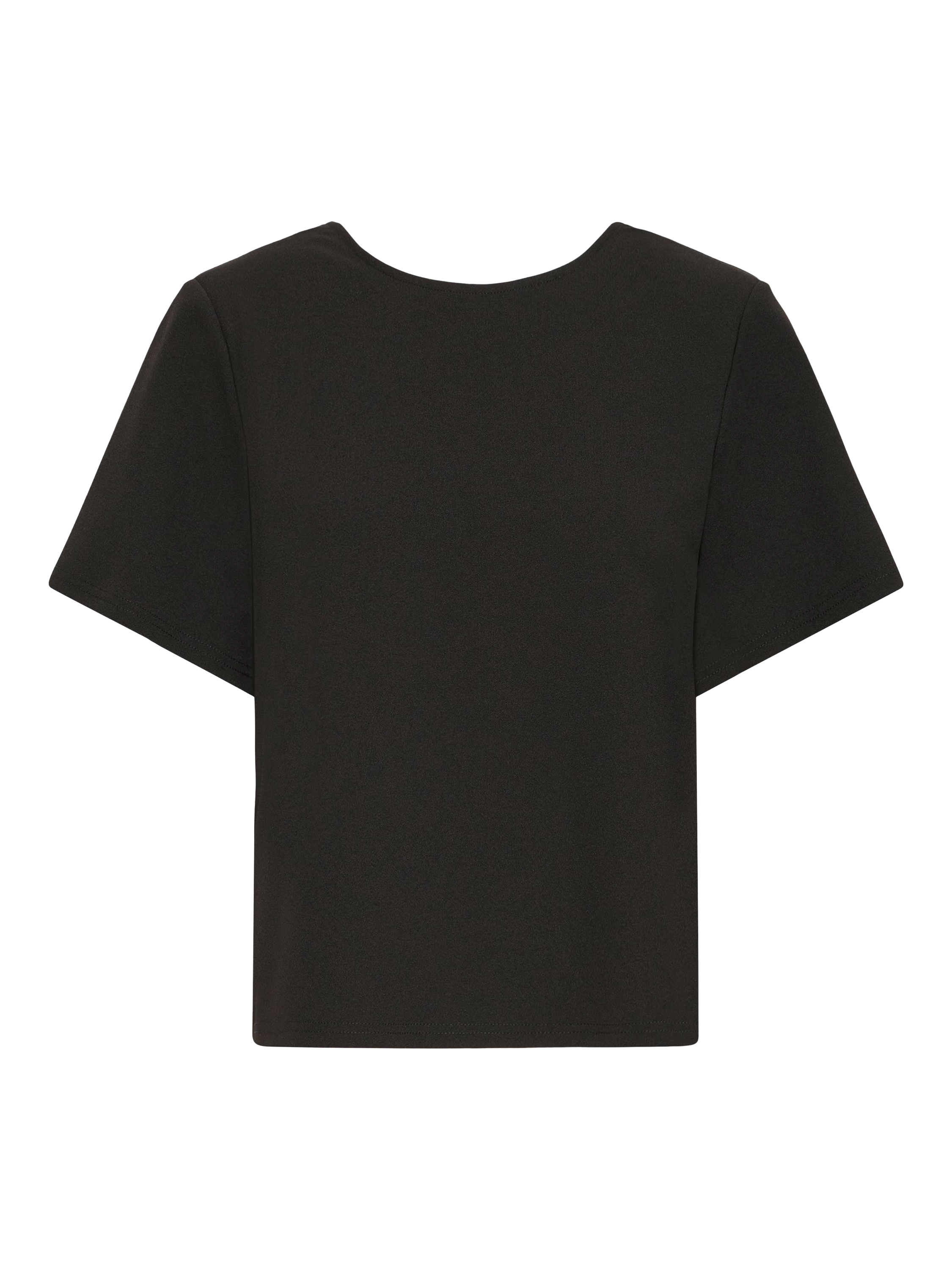 Product image 5 of 6, which shows ICHI Matine Round Neck V Back T-Shirt , Black, XS