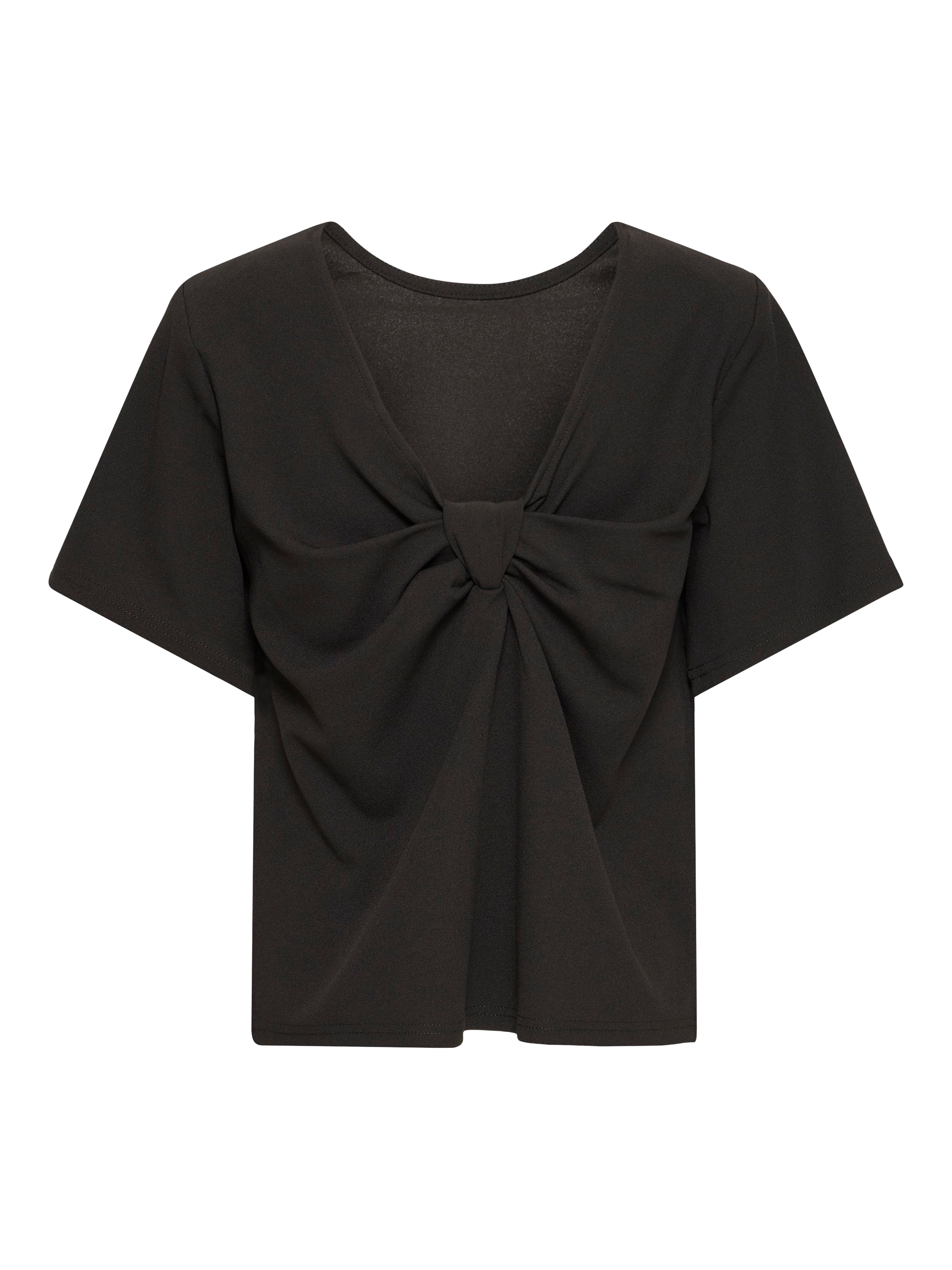 Product image 6 of 6, which shows ICHI Matine Round Neck V Back T-Shirt , Black, XS