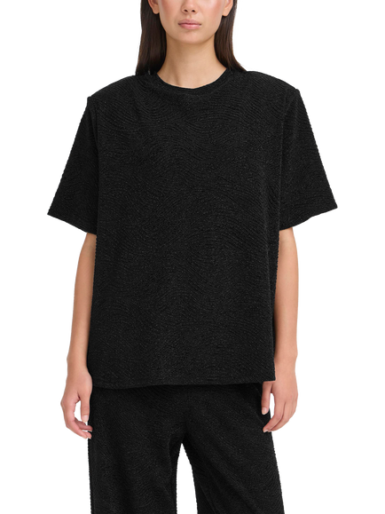 ICHI Nareen Shimmer Top, Black, Black