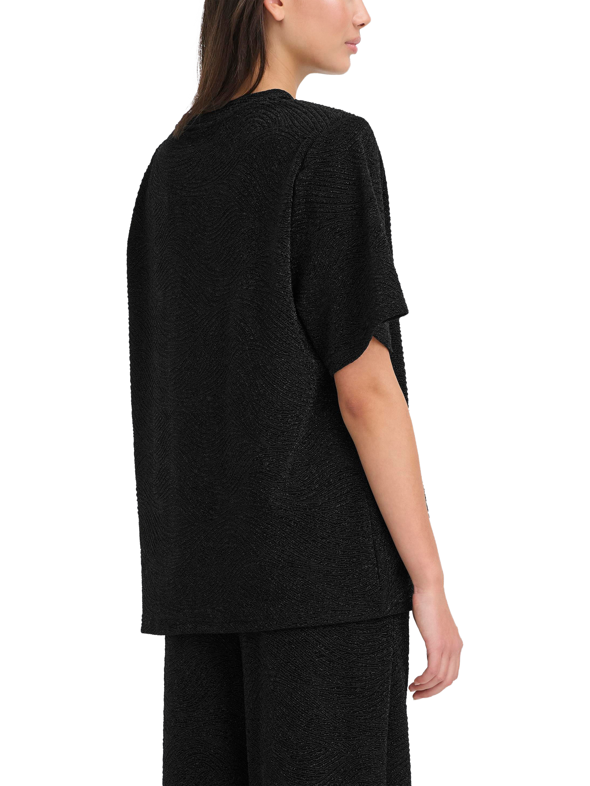 Product image 2 of 7, which shows ICHI Nareen Shimmer Top, Black, XS