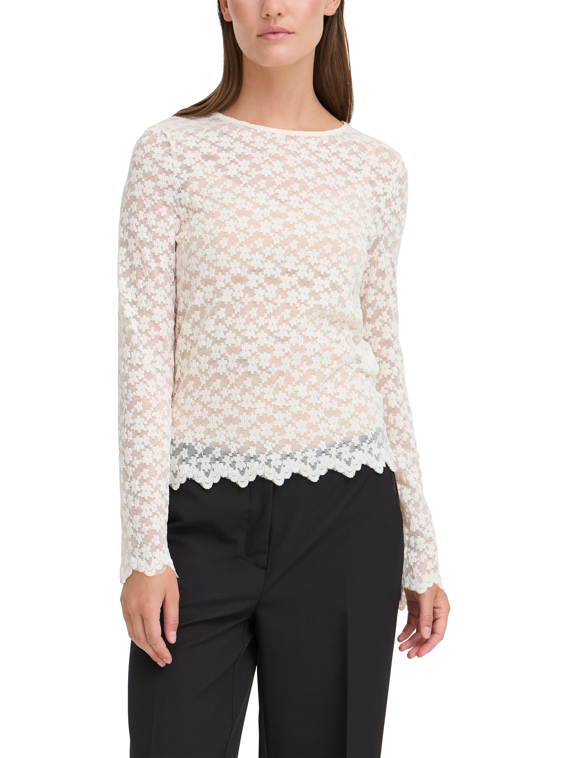 Product image 1 of 6, which shows ICHI Nojelly Long Sleeve T-Shirt , Birch, XS