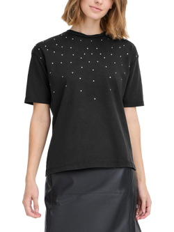 ICHI Peonie Short Sleeve T-Shirt, Black