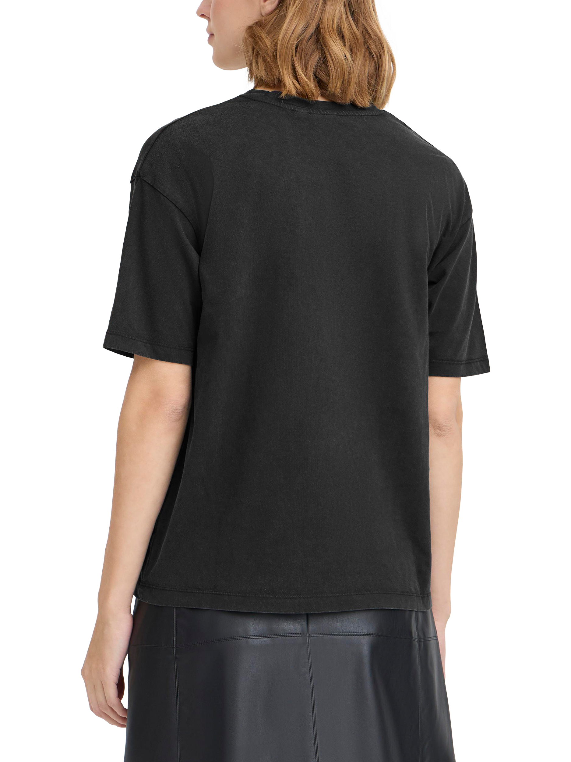 Product image 2 of 7, which shows ICHI Peonie Short Sleeve T-Shirt, Black, XS