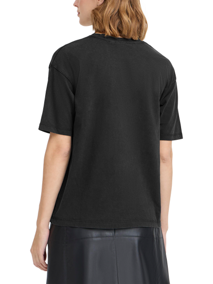 ICHI Peony Short Sleeve T-Shirt - view 2, Black