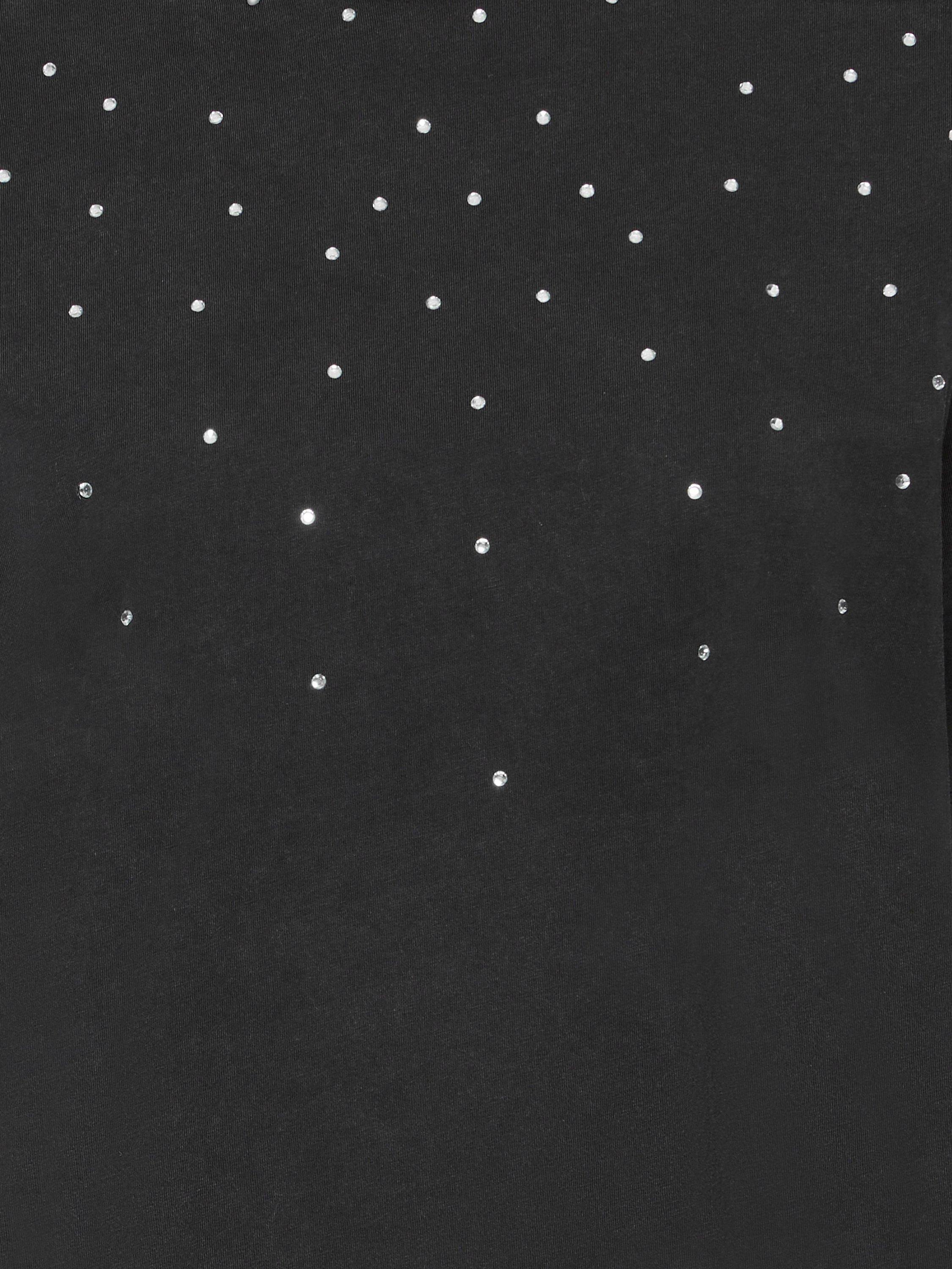 Product image 7 of 7, which shows ICHI Peonie Short Sleeve T-Shirt, Black, XS