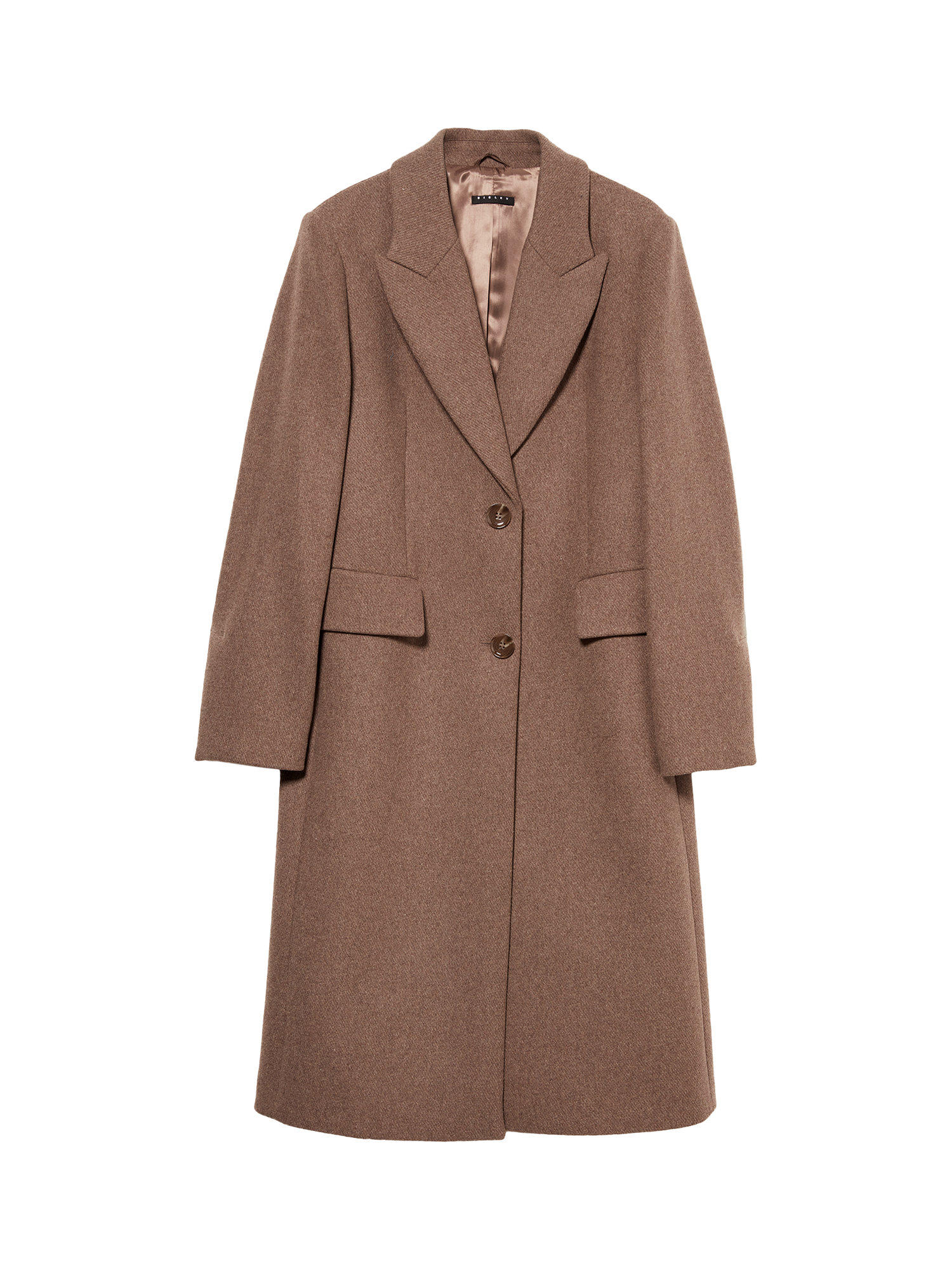 SISLEY Wool Blend Long Coat, Taupe