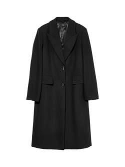 SISLEY Wool Blend Long Coat, Black