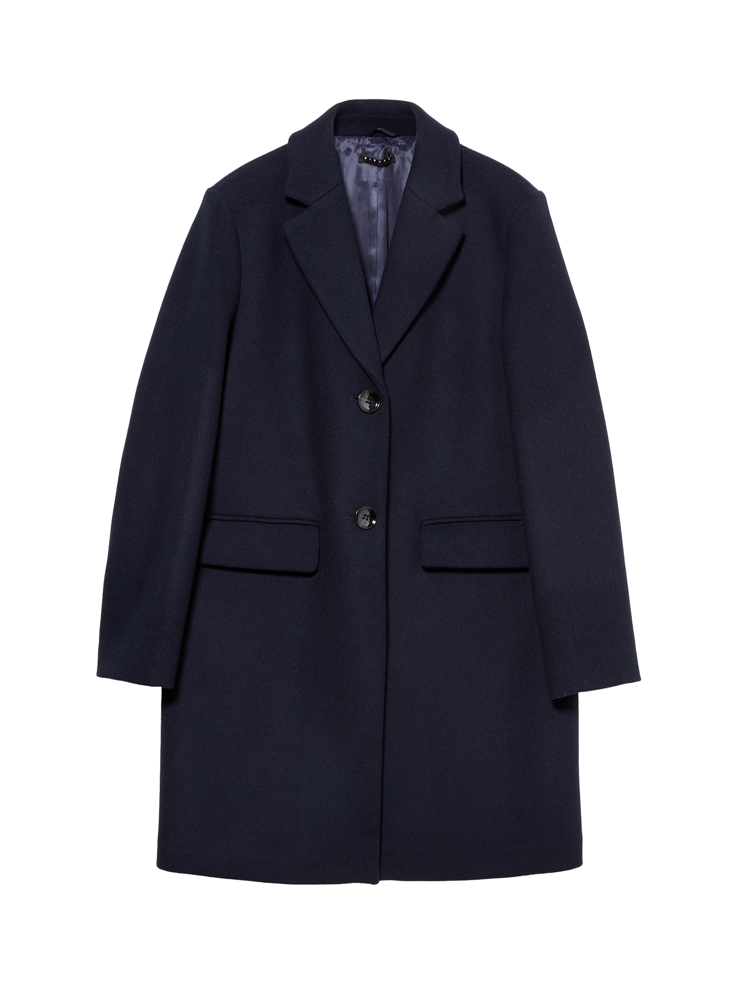 Product image 1 of 2, which shows SISLEY Single Breasted Short Overcoat, Night Blue, 8