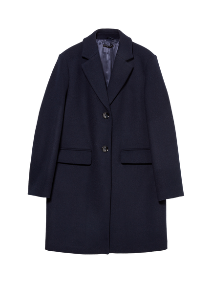 SISLEY Single Breasted Short Overcoat, Night Blue