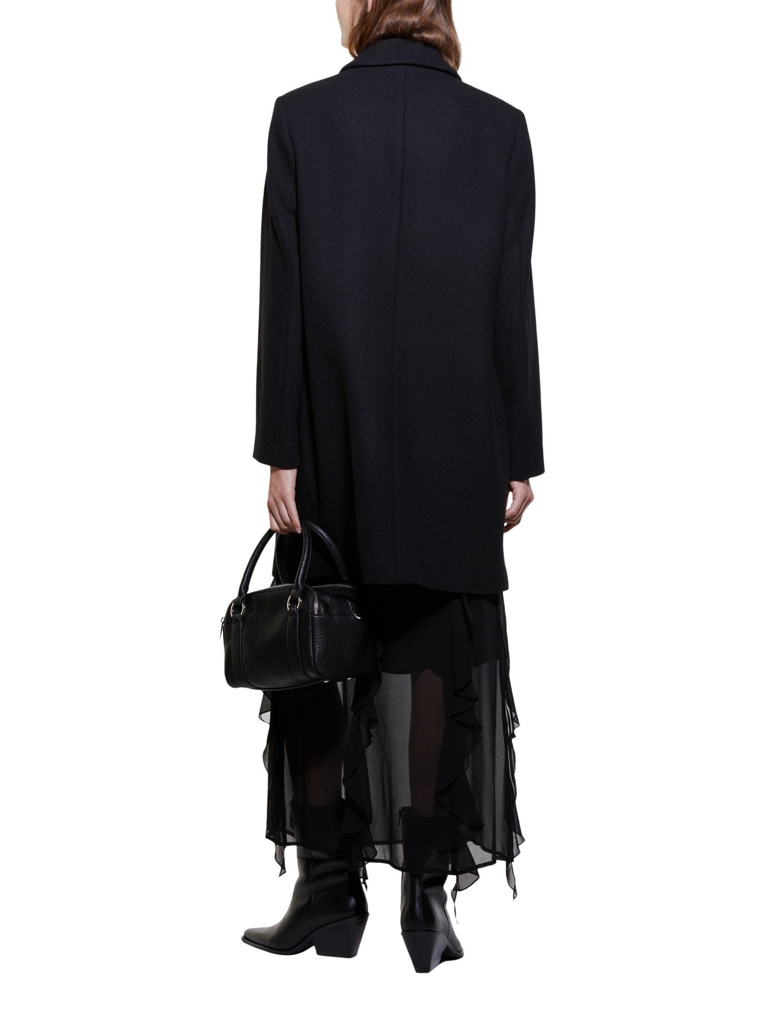 Product image 2 of 5, which shows SISLEY Single Breasted Short Overcoat, Black, 8