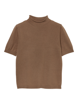 SISLEY Knitted T-Shirt, Taupe, Taupe