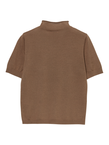 SISLEY Knitted T-Shirt, Taupe - view 2, Taupe