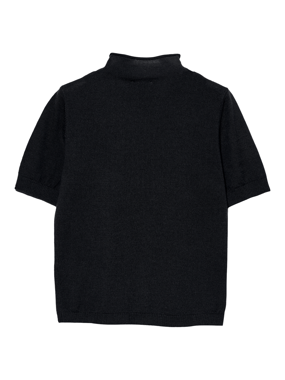 Product image 2 of 2, which shows SISLEY Wool Blend Short Sleeve Roll Neck T-Shirt, Night Blue, L