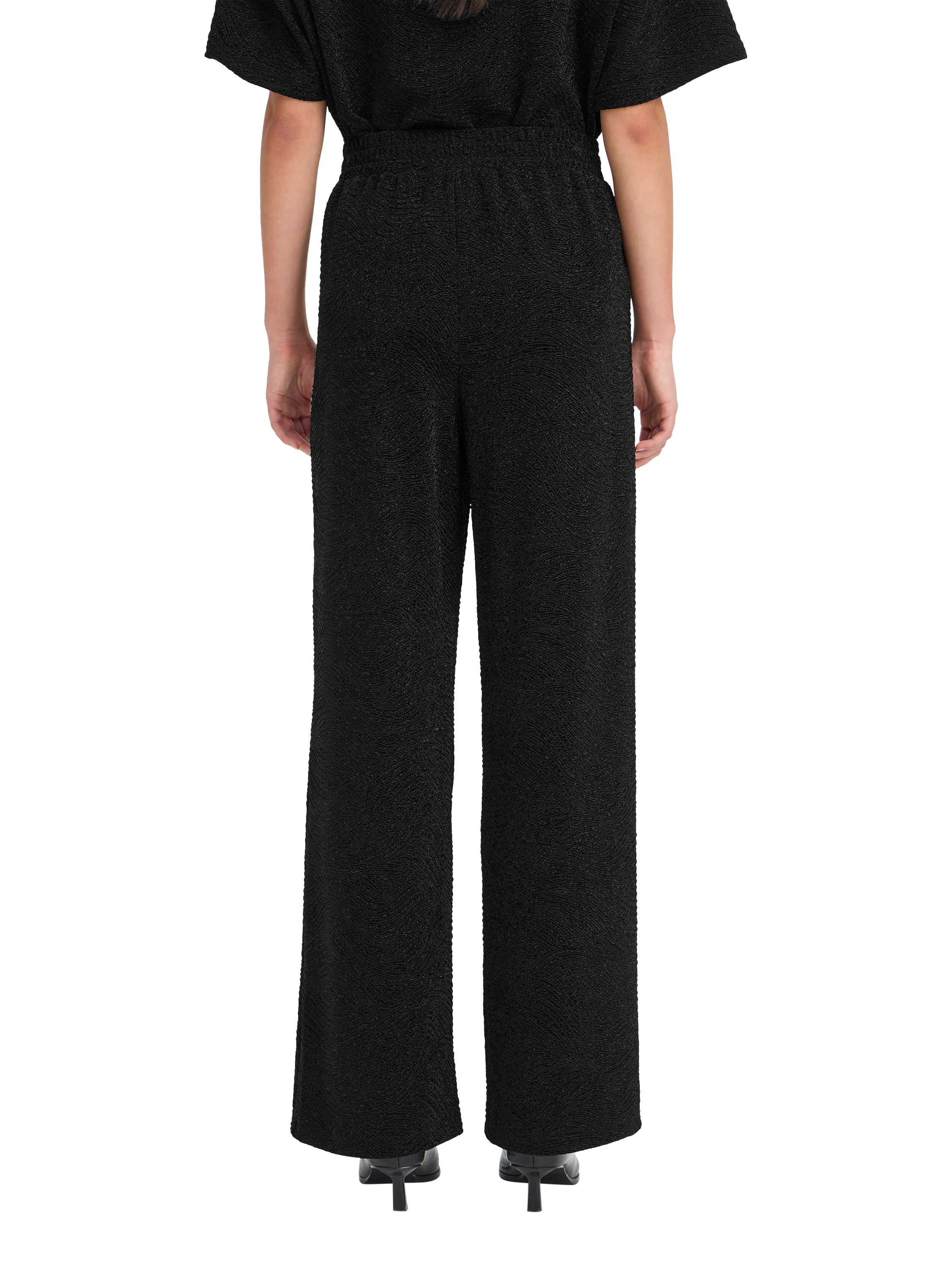 Product image 2 of 7, which shows ICHI Nareen Shimmer Trousers, Black, XS
