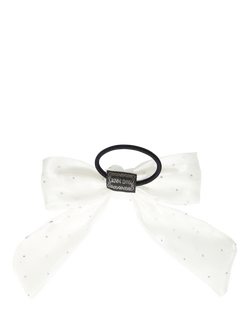 ICHI Bela Bow Hair Scrunchie, Bright White - view 2, Bright White