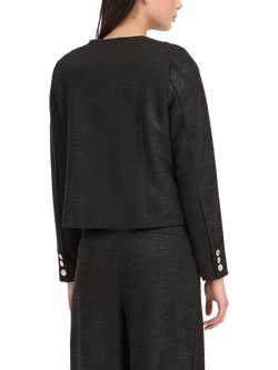 ICHI Kate Gleam Textured Collarless Jacket - view 2, Black