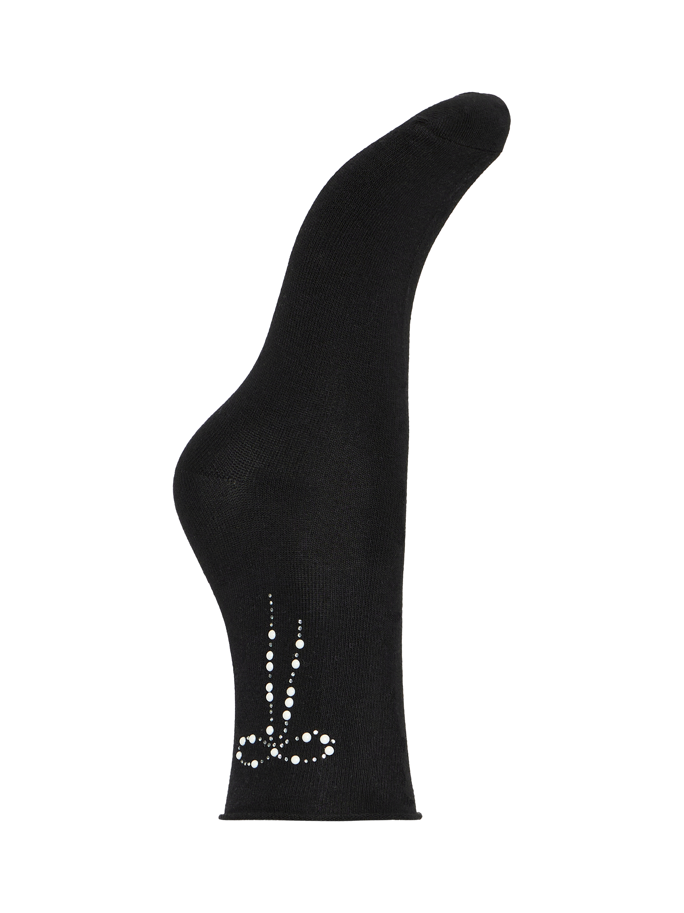 Product image 2 of 3, which shows ICHI Banitta Bow Embellished Socks, Black, One Size