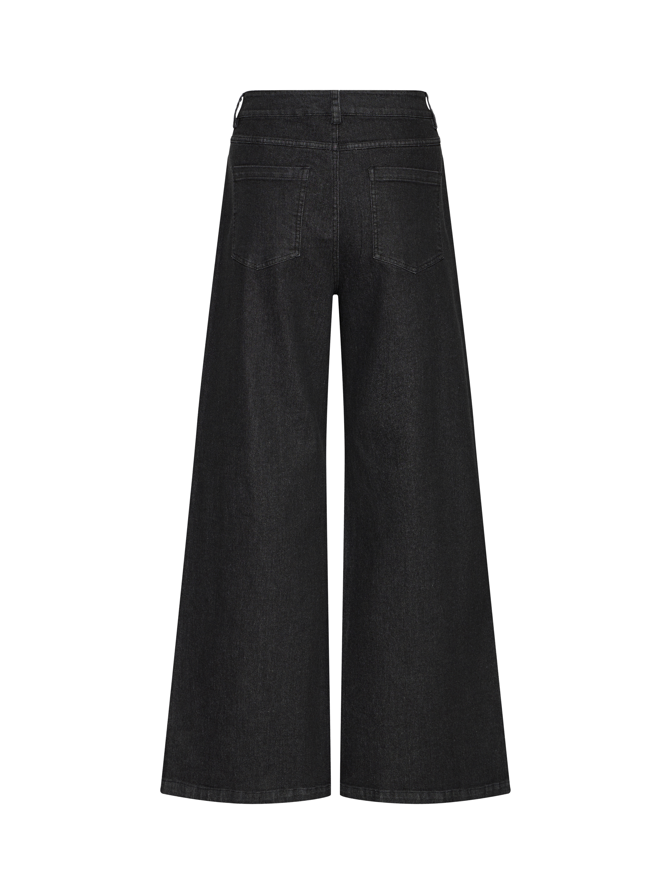 Product image 6 of 7, which shows ICHI Braidy Wide Leg Jeans, Washed Black, 25R