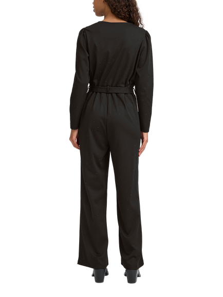 ICHI Kate Rhineshine Collared Neck Jumpsuit - view 2, Black