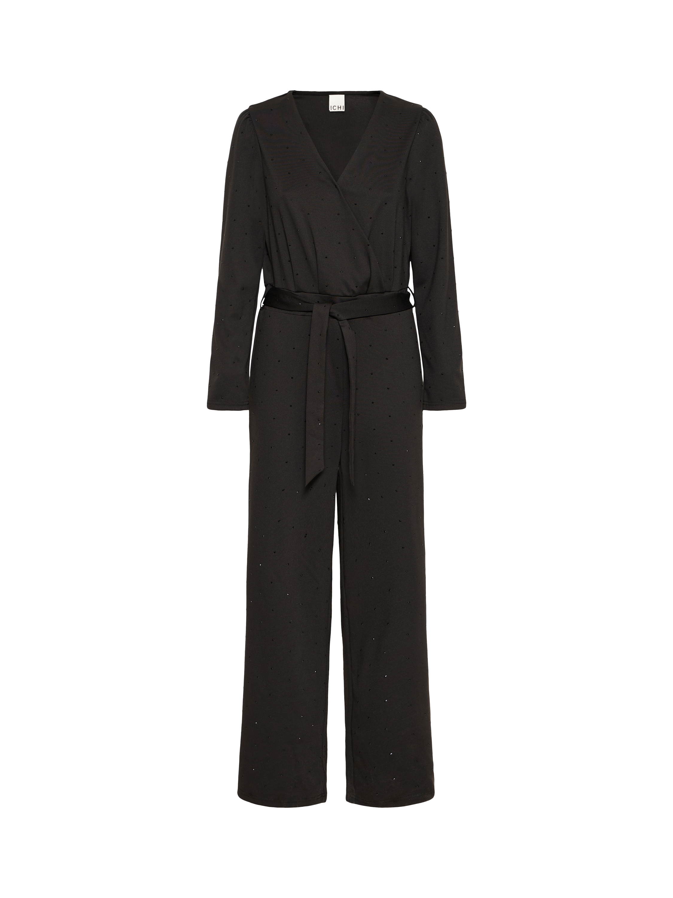 Product image 5 of 7, which shows ICHI Kate Rhineshine Collared Neck Jumpsuit , Black, XS