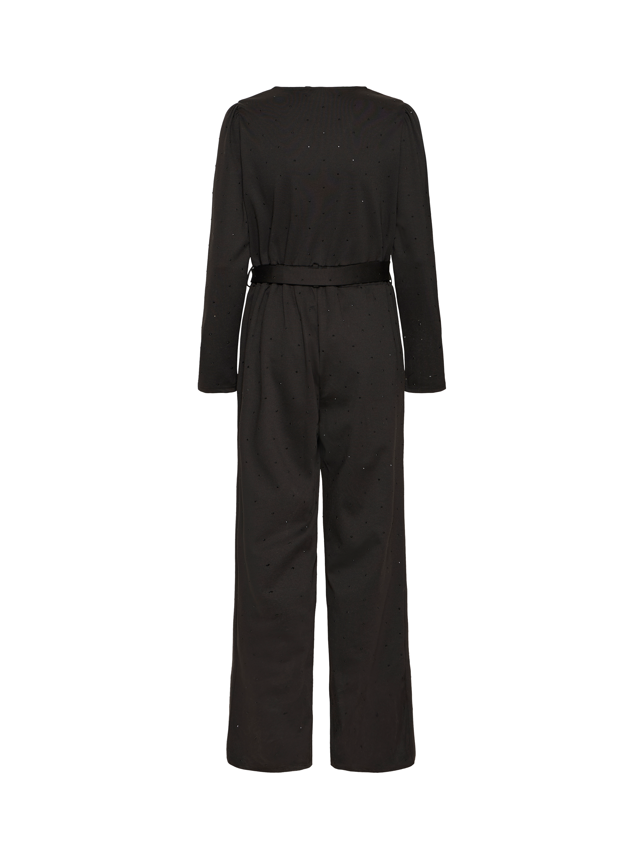 Product image 6 of 7, which shows ICHI Kate Rhineshine Collared Neck Jumpsuit , Black, XS