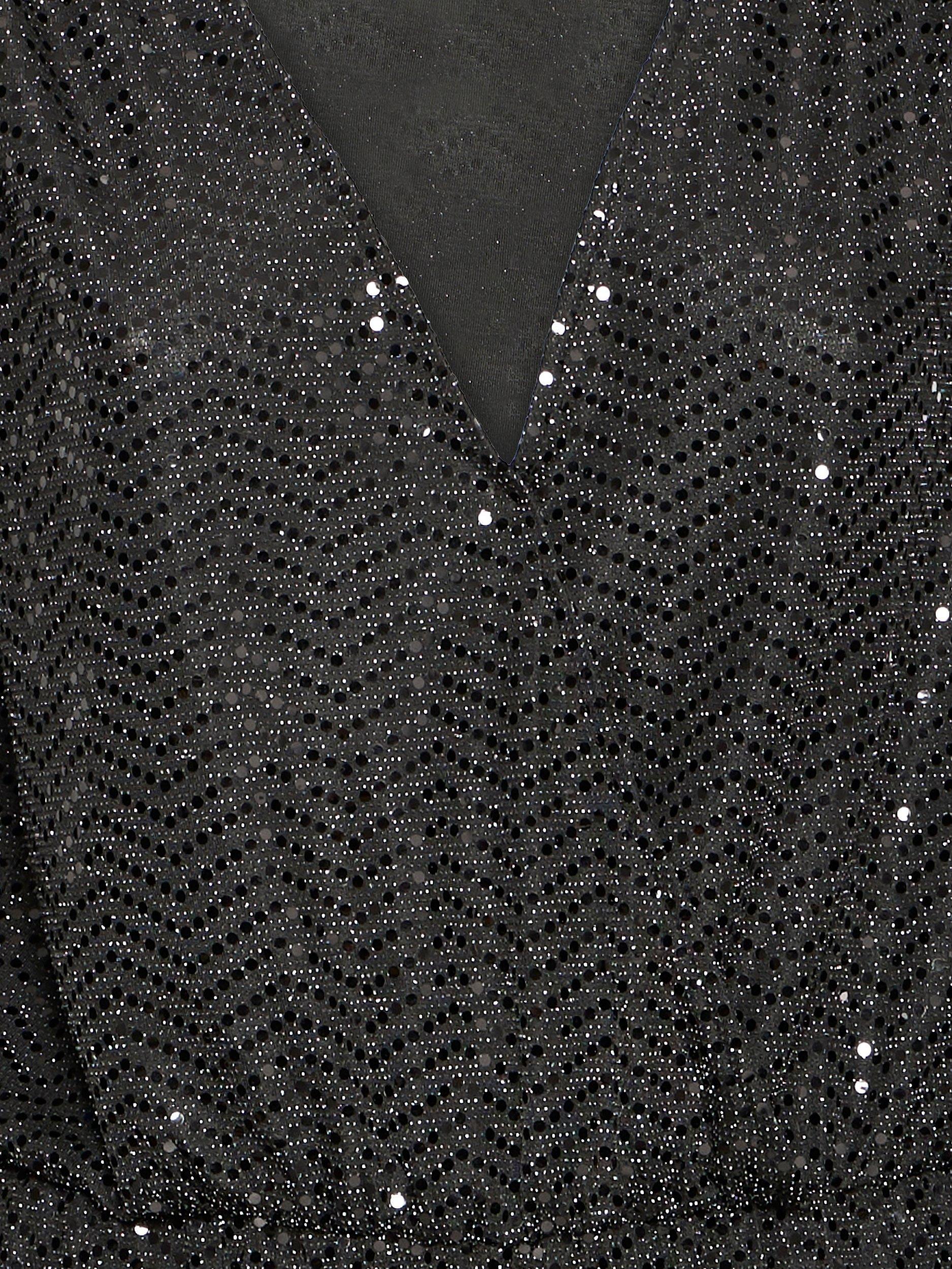 Product image 7 of 7, which shows ICHI Nelenia V-Neck Long Sleeve Sequin Jumpsuit , Black, S