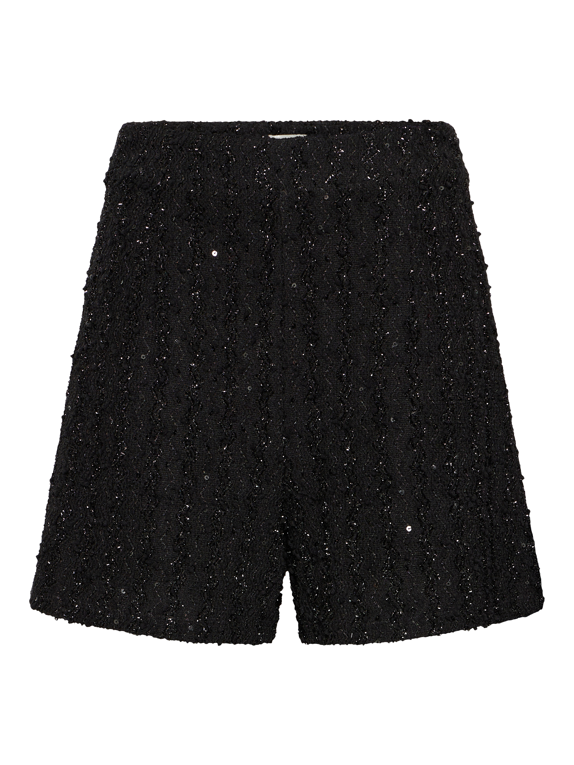 Product image 5 of 7, which shows ICHI Ninky Textured Shimmer Shorts , Black, S