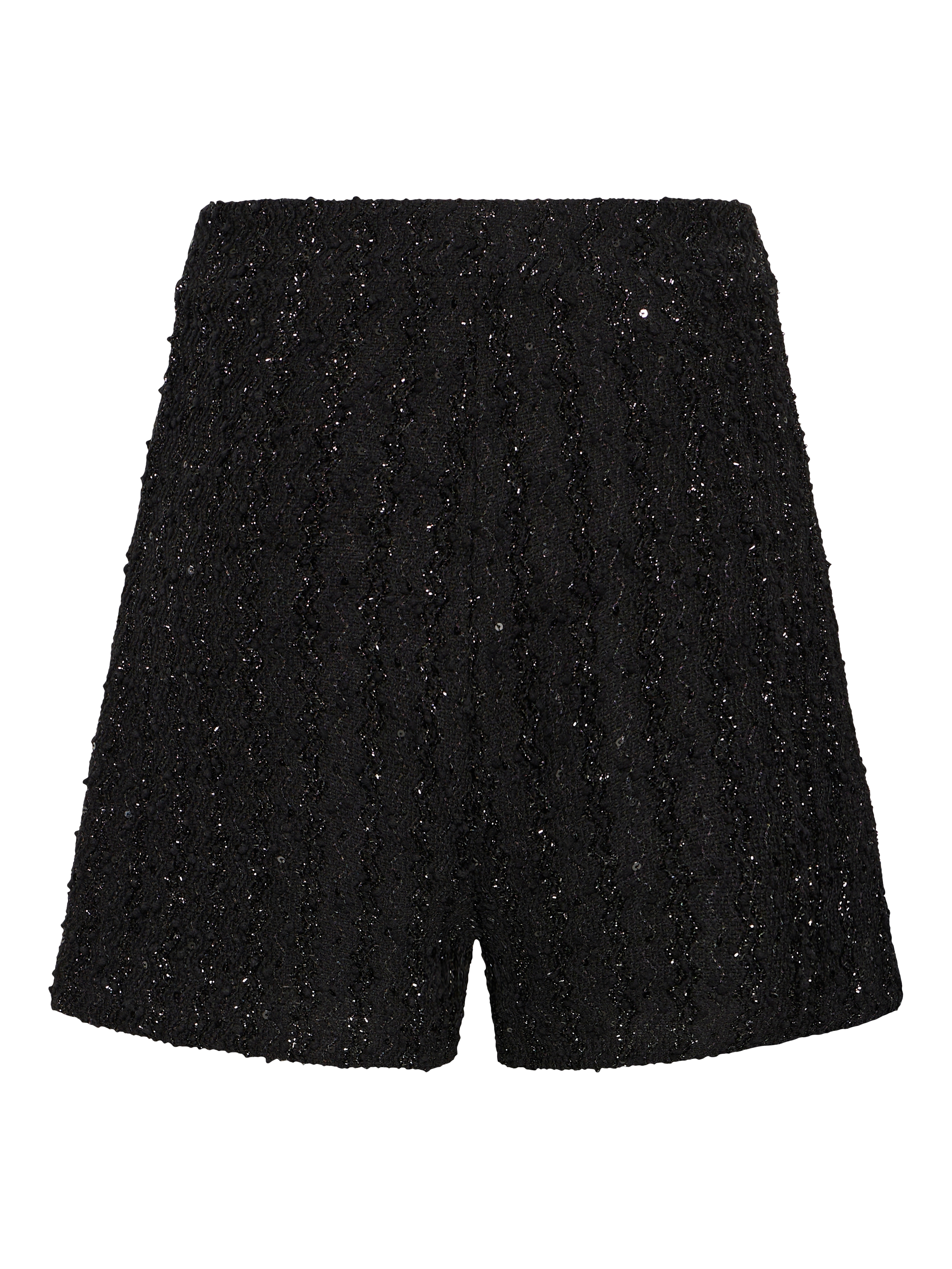Product image 6 of 7, which shows ICHI Ninky Textured Shimmer Shorts , Black, S