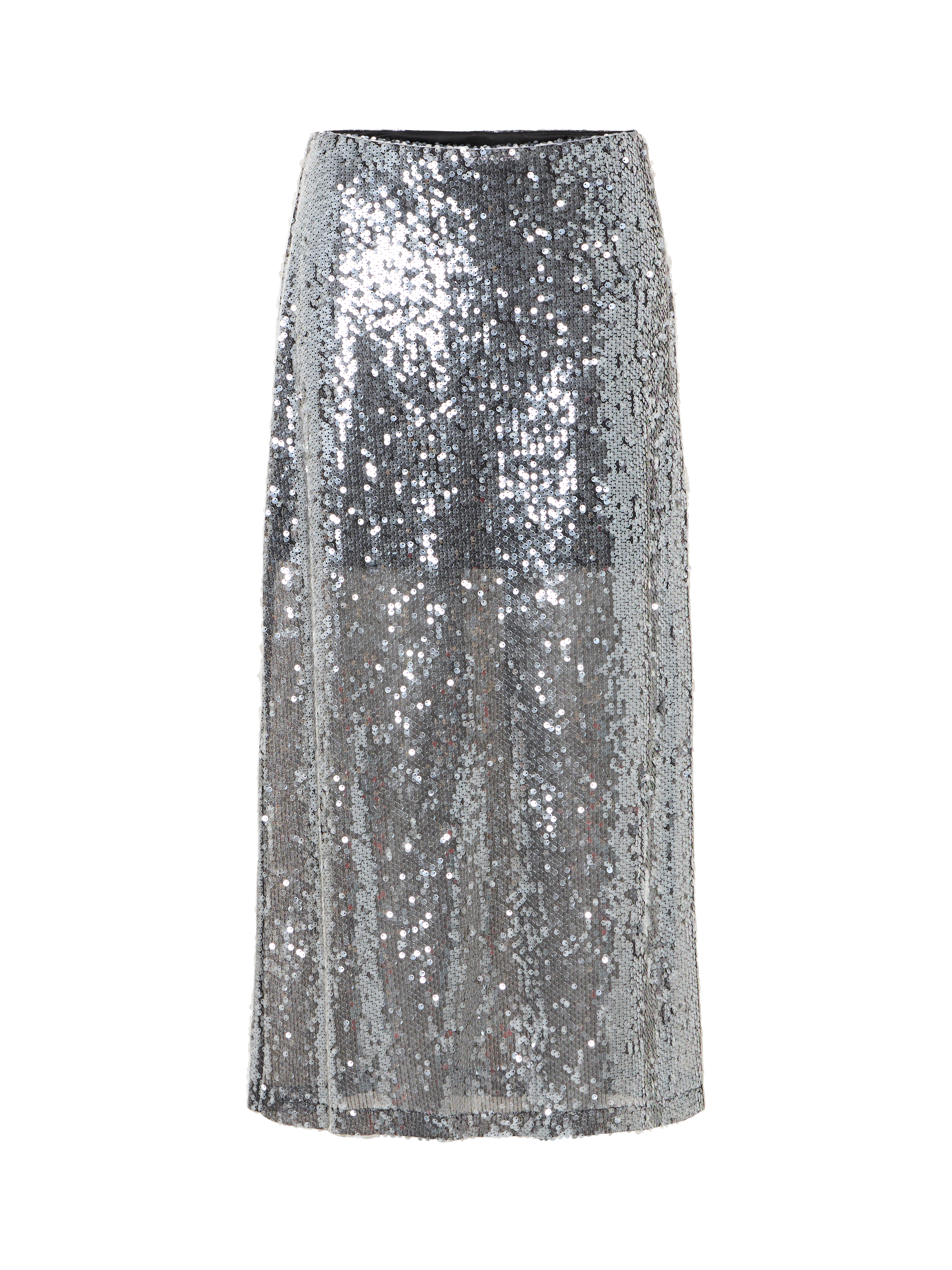 Product image 5 of 7, which shows ICHI Princa Sequin A-Line Midi Skirt , Silver, XS
