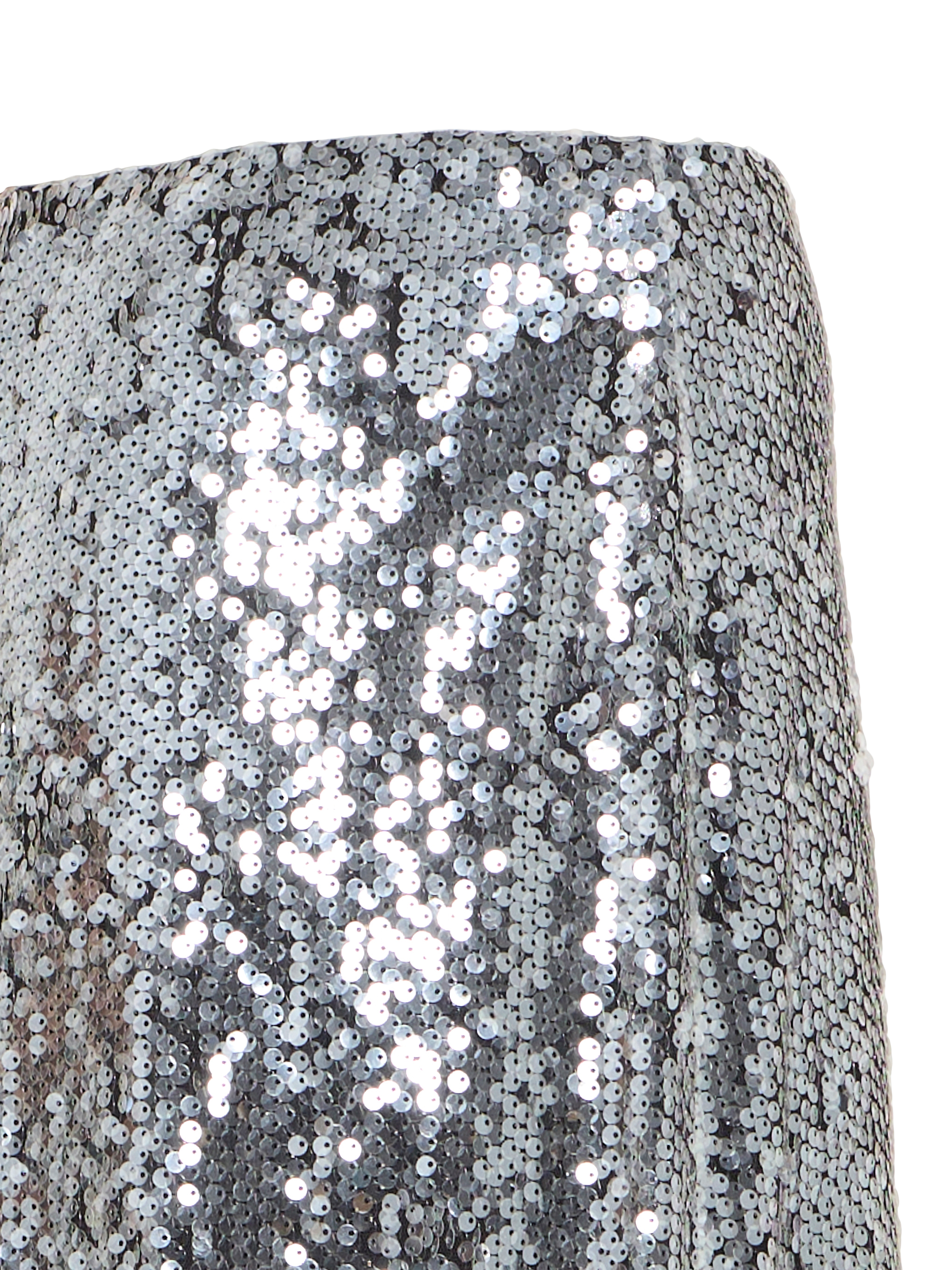 Product image 7 of 7, which shows ICHI Princa Sequin A-Line Midi Skirt , Silver, XS
