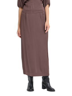 ICHI Zilna Straight Maxi Skirt, Shale