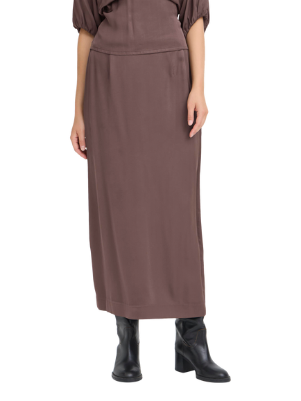 ICHI Zilna Straight Maxi Skirt, Shale
