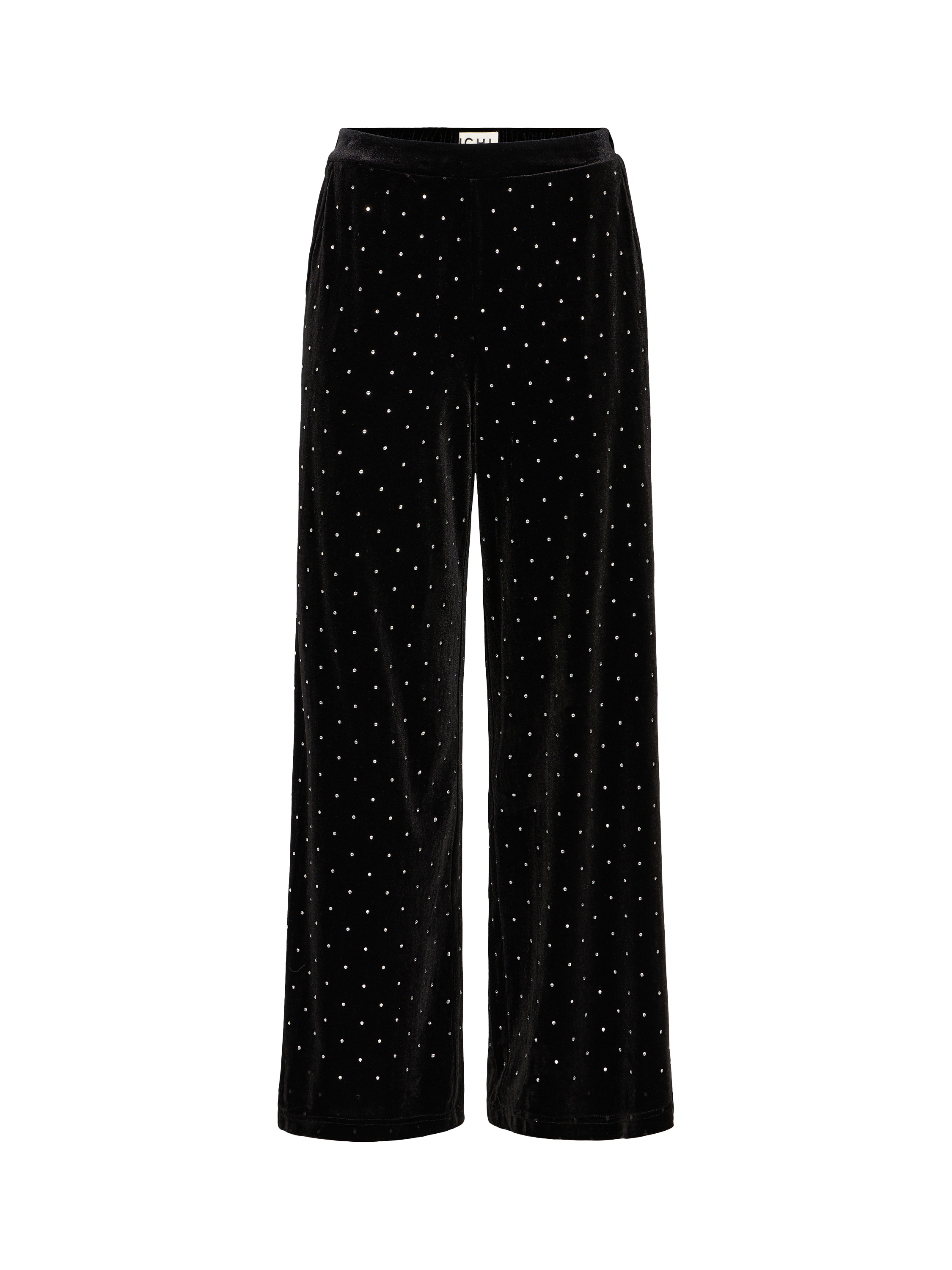 Product image 5 of 7, which shows ICHI Darla Embellished Wide Leg Trousers, Black, XS