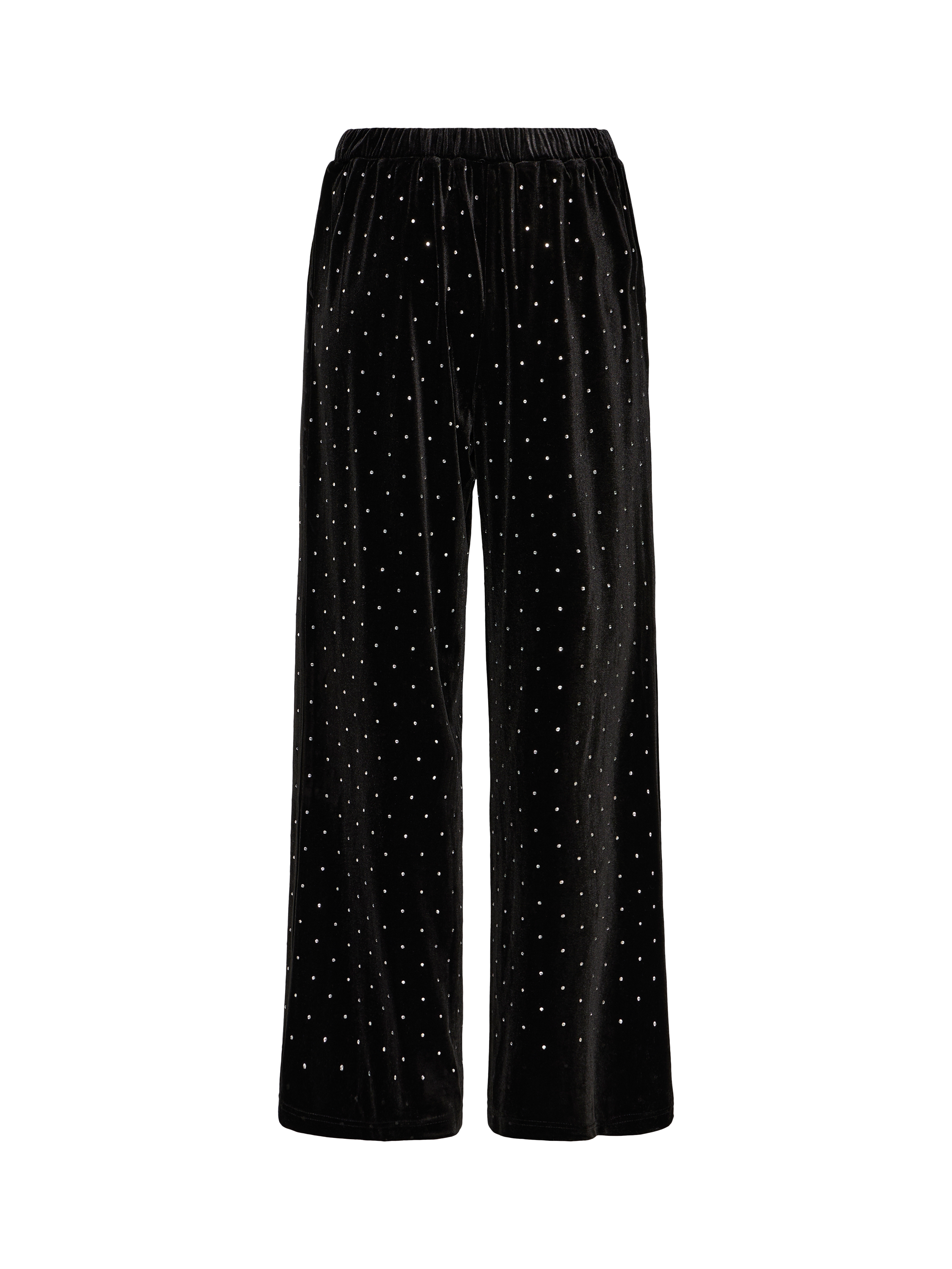 Product image 6 of 7, which shows ICHI Darla Embellished Wide Leg Trousers, Black, XS