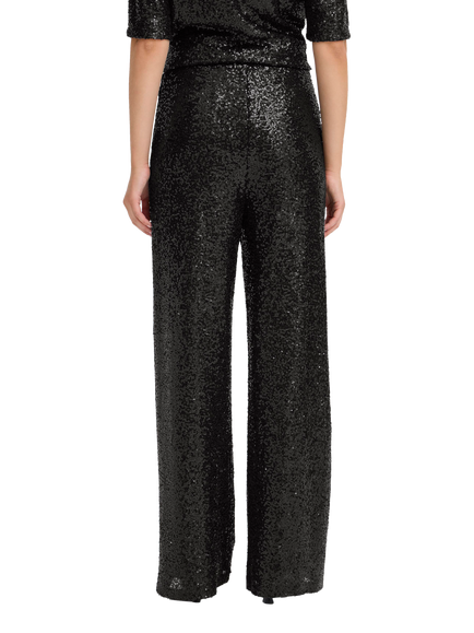 ICHI Fauca Wide Leg Sequin Trousers - view 2, Black