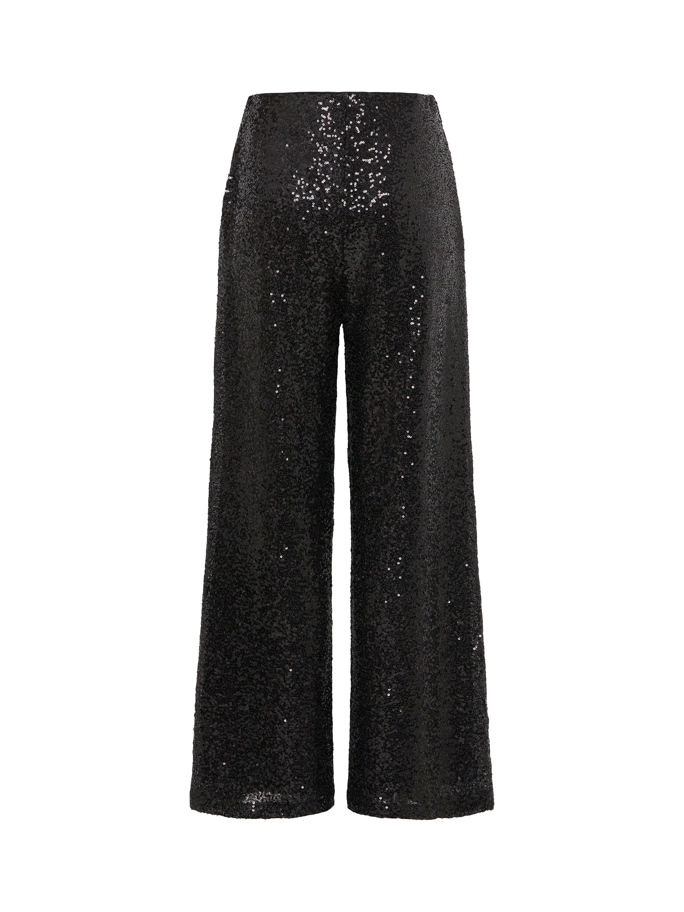 Product image 6 of 7, which shows ICHI Fauca Wide Leg Sequin Trousers , Black, XS