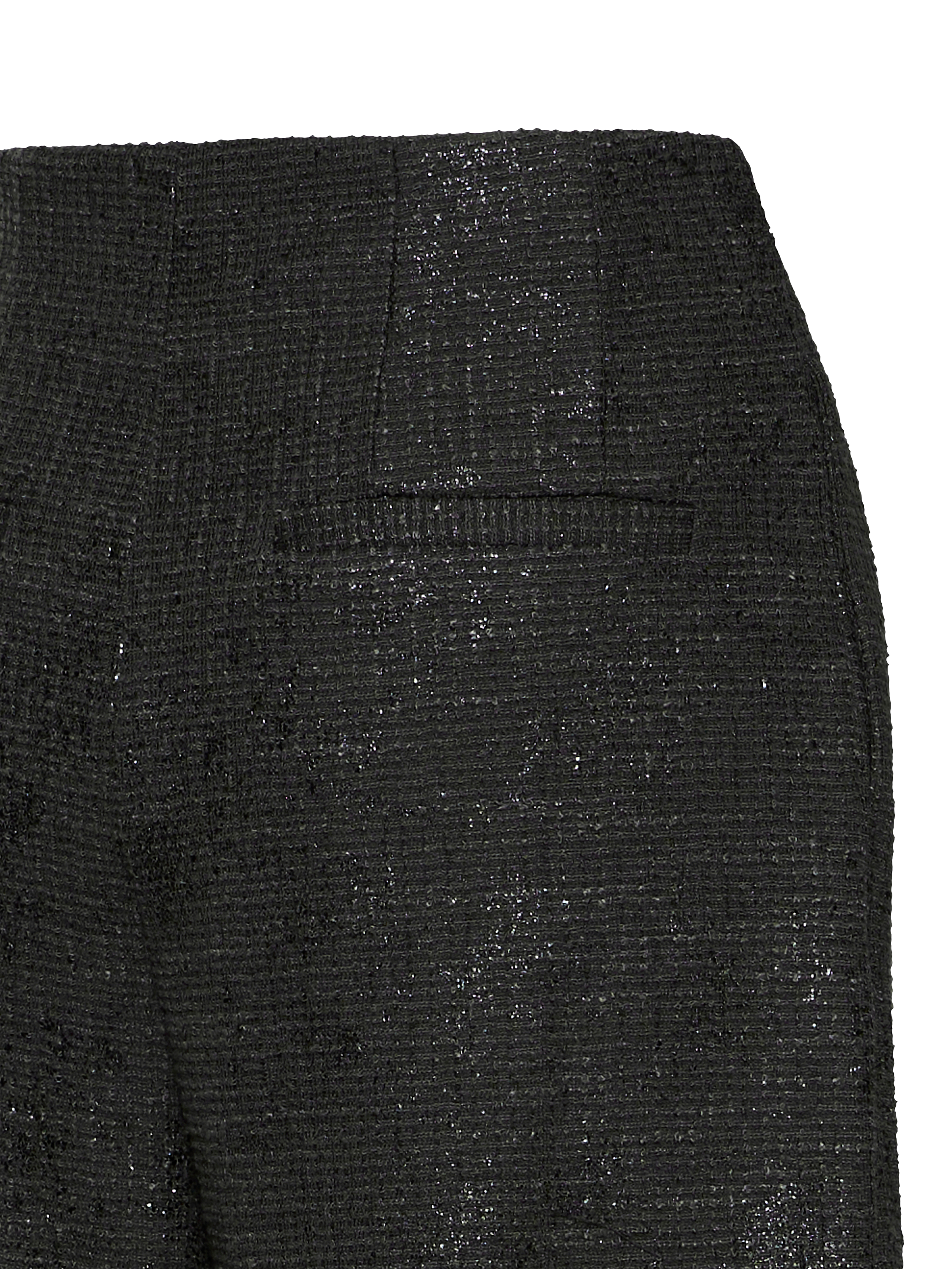 Product image 7 of 7, which shows ICHI Kate Gleam Wide Leg Shimmer Trousers , Black, XS
