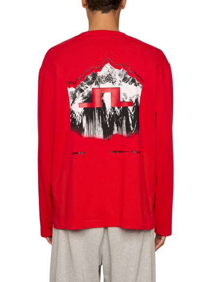 J.Lindeberg Walsh Long Sleeve T-Shirt, Barbados Cherry - view 2, Barbados Cherry