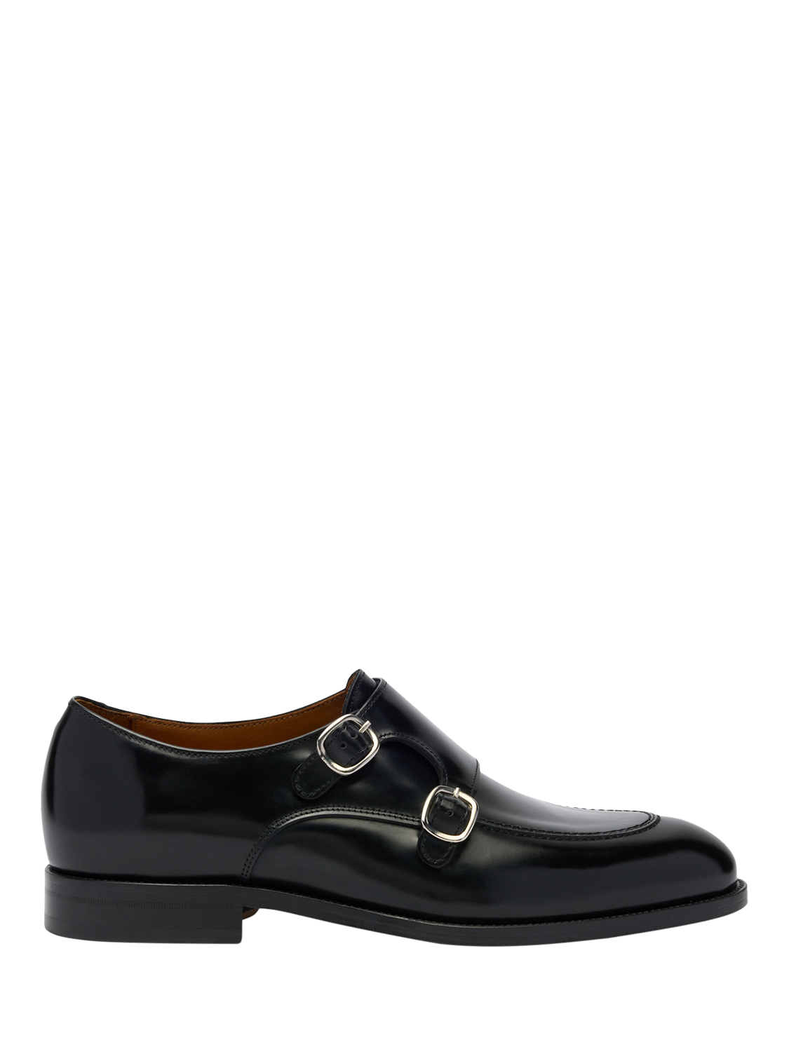 Product image 1 of 4, which shows Russell & Bromley Barton Leather Monk Shoes, Black, 6